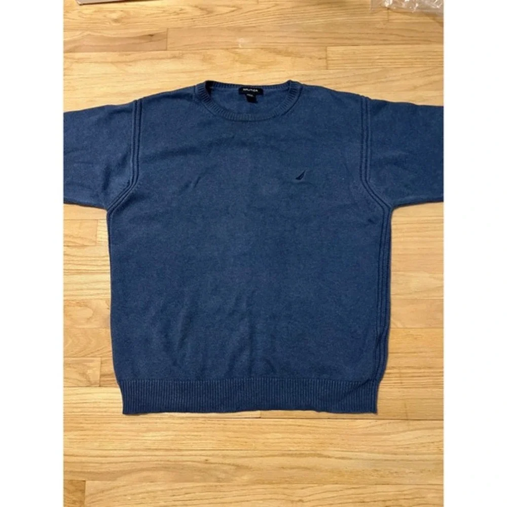 Nautica Mens Blue Cotton Crew Neck‎ Pullover Sweater XL